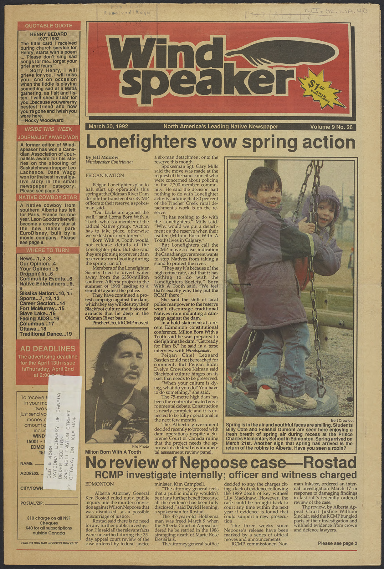 March 30, 1992 