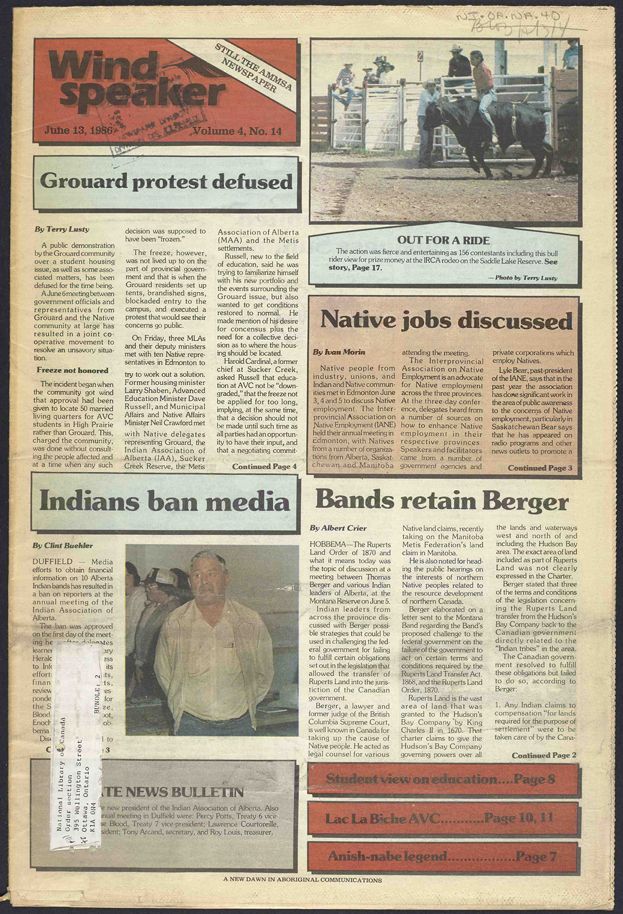 Windspeaker June 13, 1986 
