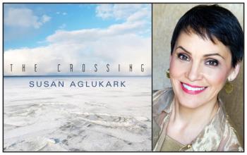 Cover of new album The Crossing shows the barren snow covered landscape of the north. A picture of the singer-songwriter Susan Aglukark is shown beside it.