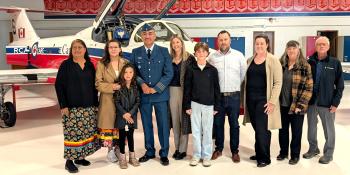 Chief Evan Taypotat (in uniform) joins members of his family