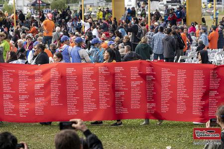 Banner of children's names lost to residential schools photo 3